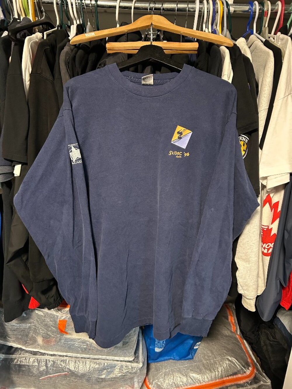 Skibec 96 Ski Alpin Vintage Navy Blue Single Stitch Long sleeve - Size XL